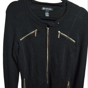 Women's black sweater with gold zipper accents. Great condition. Size medium
